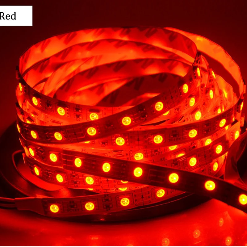 

5050 SMD RGB LED Strip Light DC12V Flexible String Lamp 5M 60 Leds / M Ribbon Tamp Lampada Led Light For Decoration Lighting