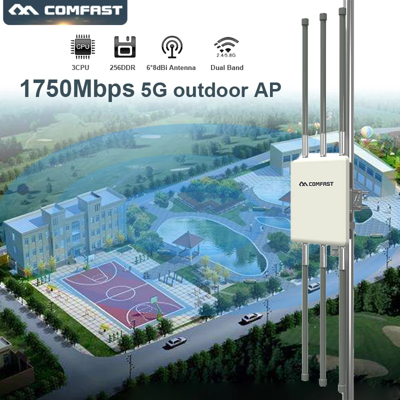 Comfast WA900V2 двухдиапазонный 1750 Мбит/с высокая мощность открытый беспроводной AP WiFi усилитель сигнала/усилитель беспроводной маршрутизатор 5G wifi удлинитель