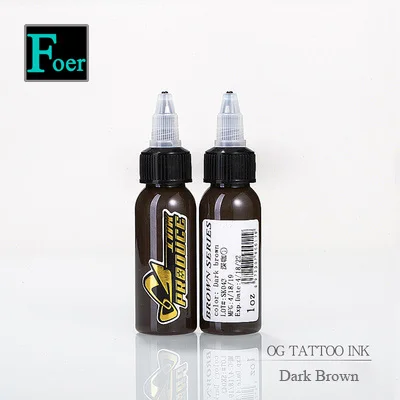 Dark Brown OG набор для татуировки боди-арт набор чернил Dinamic 1 oz/30 ml бело-серый Пигмент Макияж Pigmento Maquiagem Tinta спрей Encre Tatouage Goochie - Цвет: Dark Brown