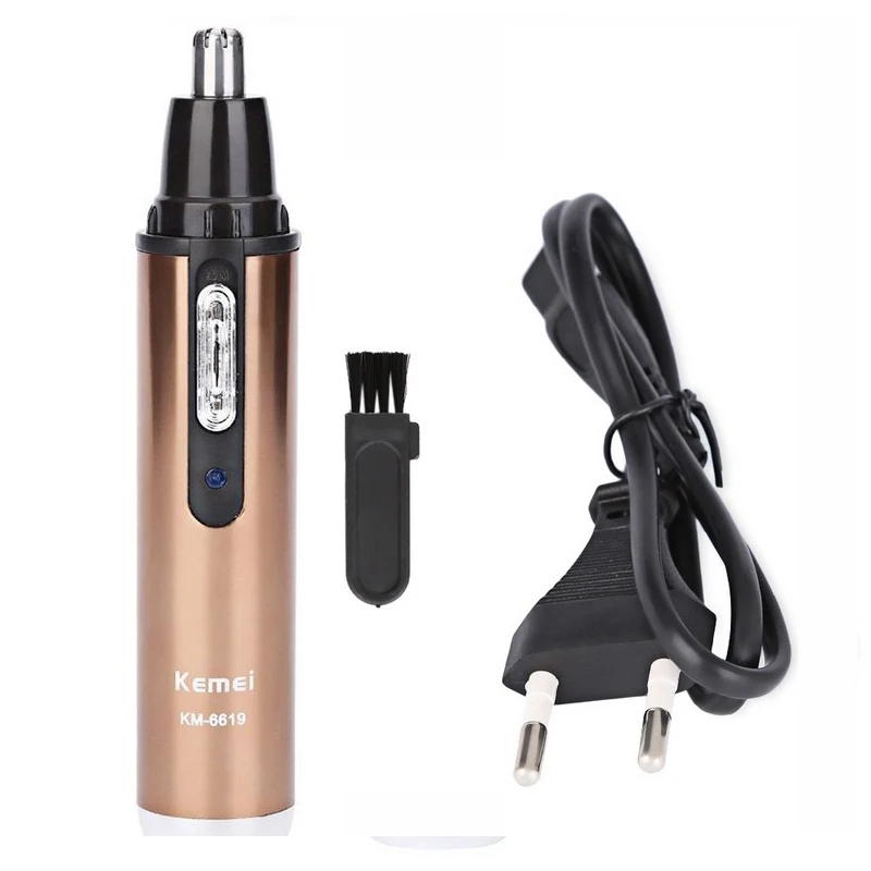 Kemei KM-6619, персональный Электрический триммер для носа и ушей, для мужчин и женщин, уход за лицом, удаление бровей, перезаряжаемый триммер для волос, машинка для стрижки, бритва