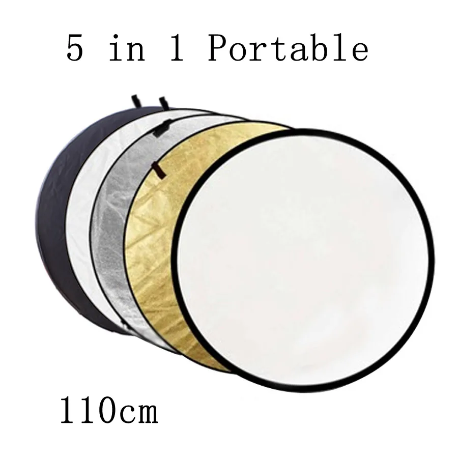

BIZOE 110cm 5 in 1 Portable Collapsible Light Round Photography Reflector for Studio Multi Photo Disc Outdoor