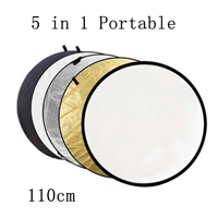 bizoe 110cm 5 in 1 portable collapsible light round photography reflector for studio multi photo disc outdoor
