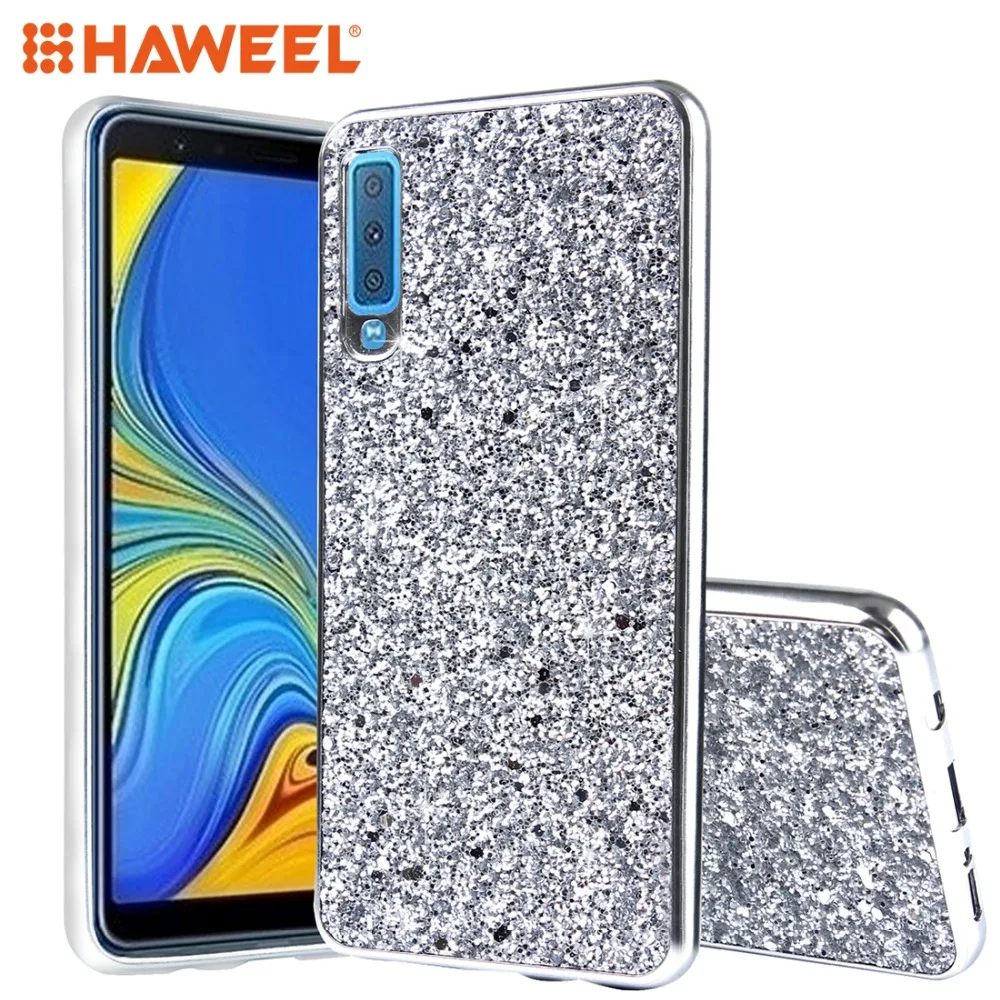 Чехол для телефона HAWEEL Galaxy A7 2018 Samsung с блестящим порошком противоударный защитный
