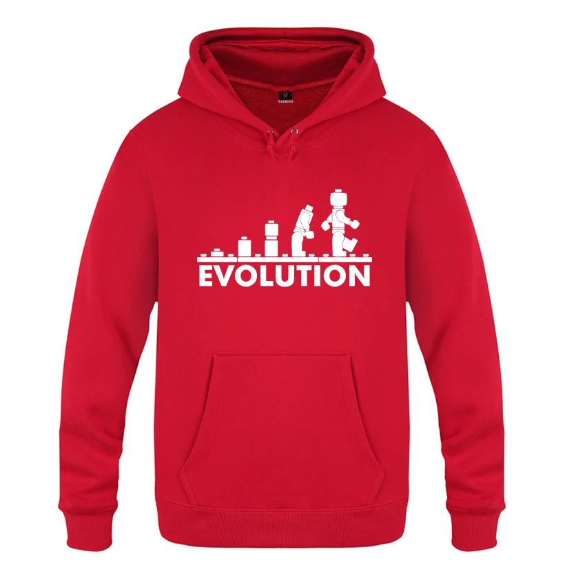 LEGO EVOLUTION Sheldon Cooper Funny Creative Sweatshirts Men 2018 Mens Hooded Fleece Pullover Hoodies | Мужская одежда
