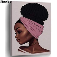 full drill square diamond painting cross stitch african woman pictures mosaic diy 5d diamond embroidery resin round drill
