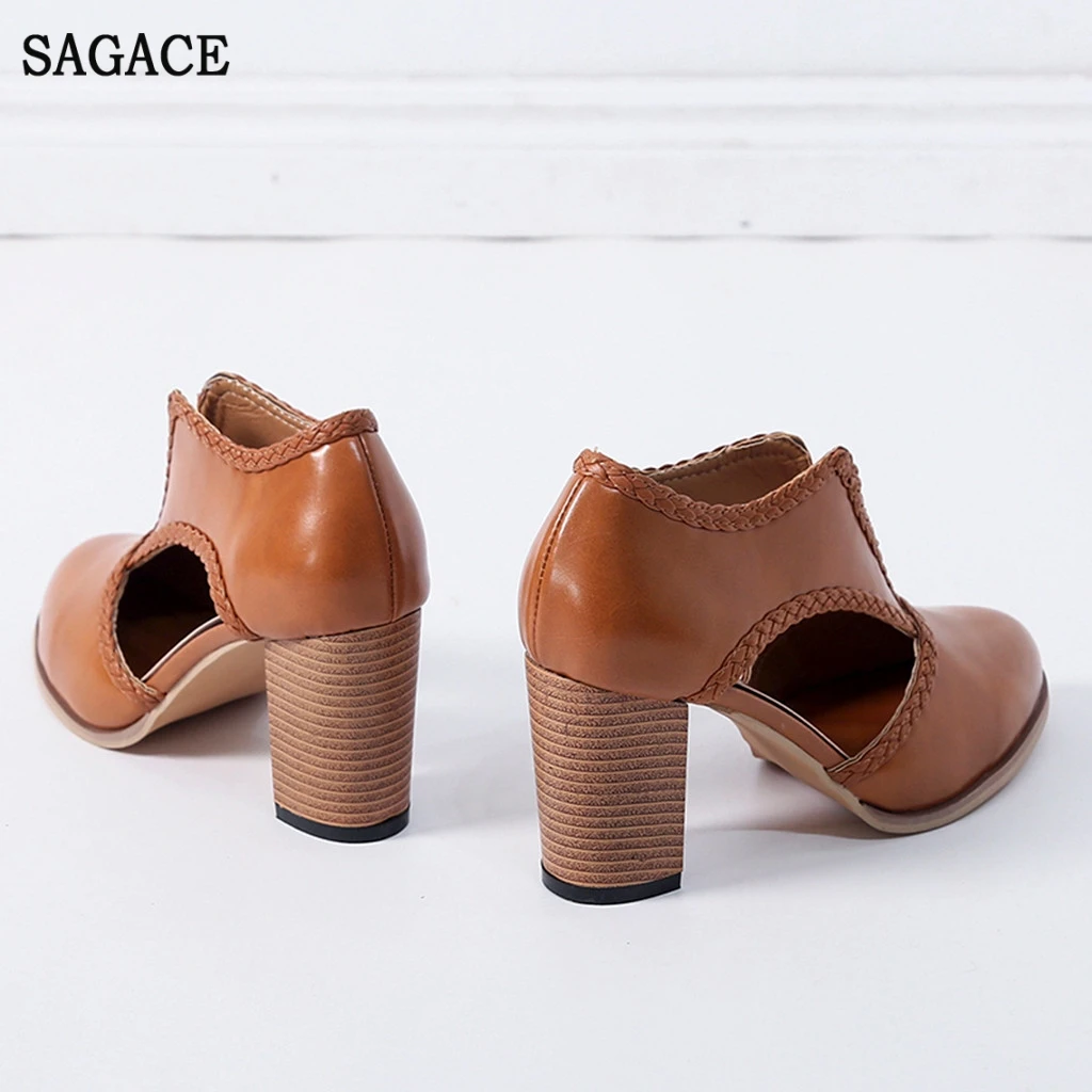 SAGACE женские туфли лодочки на высоком каблуке в стиле ретро и римском с острым