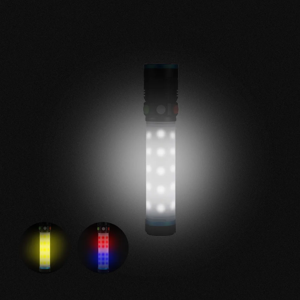 

Coba led tactical flashlight zoomable 12 modes by 3 switch with warning noise use 1*18650/3*aaa battery waterproof magnetic