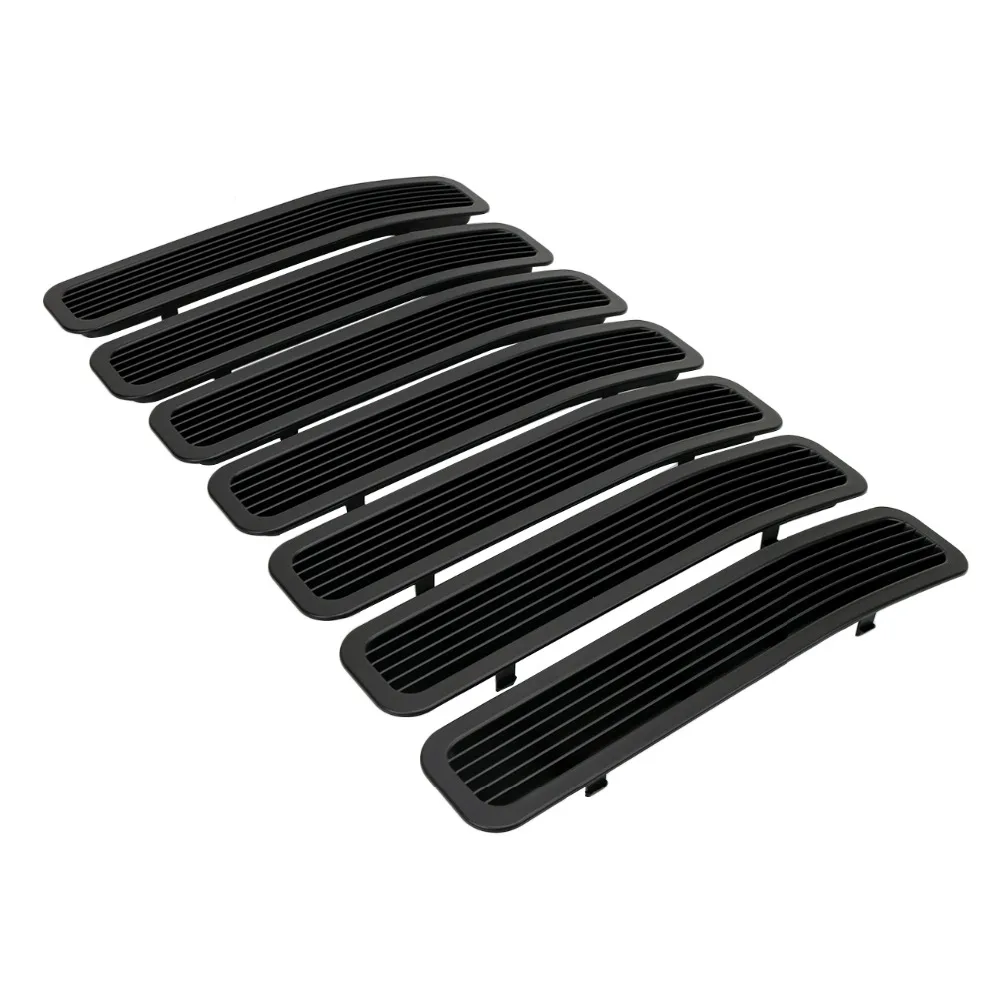 WISENGEAR For Jeep Wrangler TJ 1997-2006 Black Front Grille Mesh Honeycomb Stripe Insert Grilles Frame Cover Vent Radiator Grill