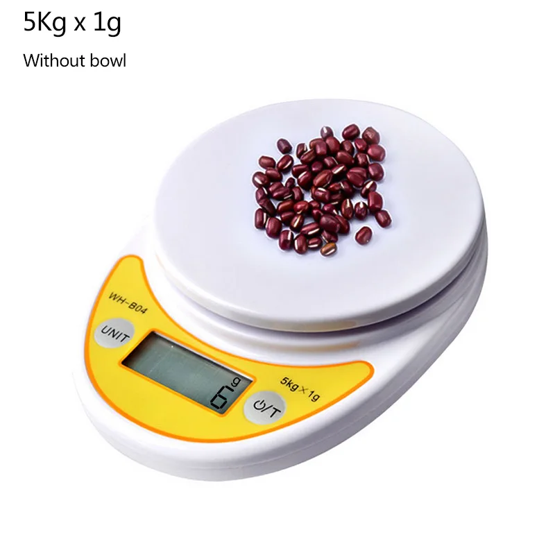 5kg-1g without bowl 1 шт., 5 кг/1 кг, 0,1 г, цифровые весы с ЖК-дисплеем, высокоточные кухонные весы, электронные весы, измерительный вес для выпечки чая - Цвет: 5kg-1g without bowl
