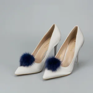 ZDFURS Лидер продаж, разноцветная женская обувь из норкового меха, украшение, съемная элегантная обувь, аксессуар на высоких каблуках