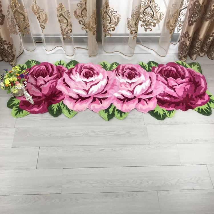 Розовый ковер для гостиной и спальни, напольный коврик для детской комнаты, красный ковер с цветами для ванной комнаты, коврик для прихожей