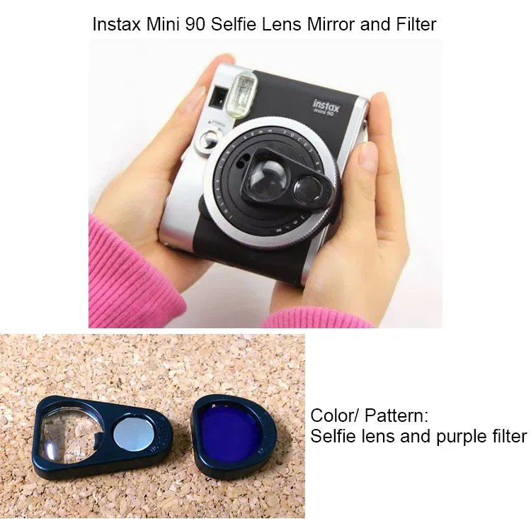 Набор линз Instax Mini Close Up с зеркалом для селфи и фиолетовым цветным фильтром для камеры Fujifilm Instax Mini 90