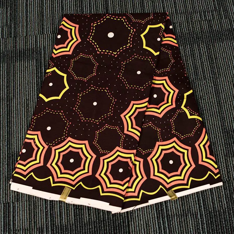 coffee flowral New Octagonal Cotton Fabric Plain Printed Wholesale FP6208 in Summer of 2019 african wax cotton fabric | Дом и сад