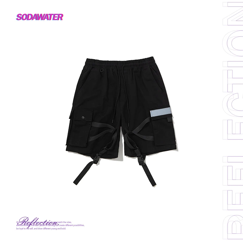 SODAWATER/Модные женские шорты из 100% хлопка для девушек спортивные черные шорты-карго