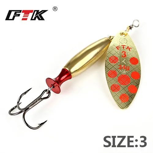 FTK, новинка, 1 шт., длинные литые Size2-Size3 рыболовные приманки, крючок, Спиннер, ложка, приманки с тройными крючками - Цвет: jinhongdian3