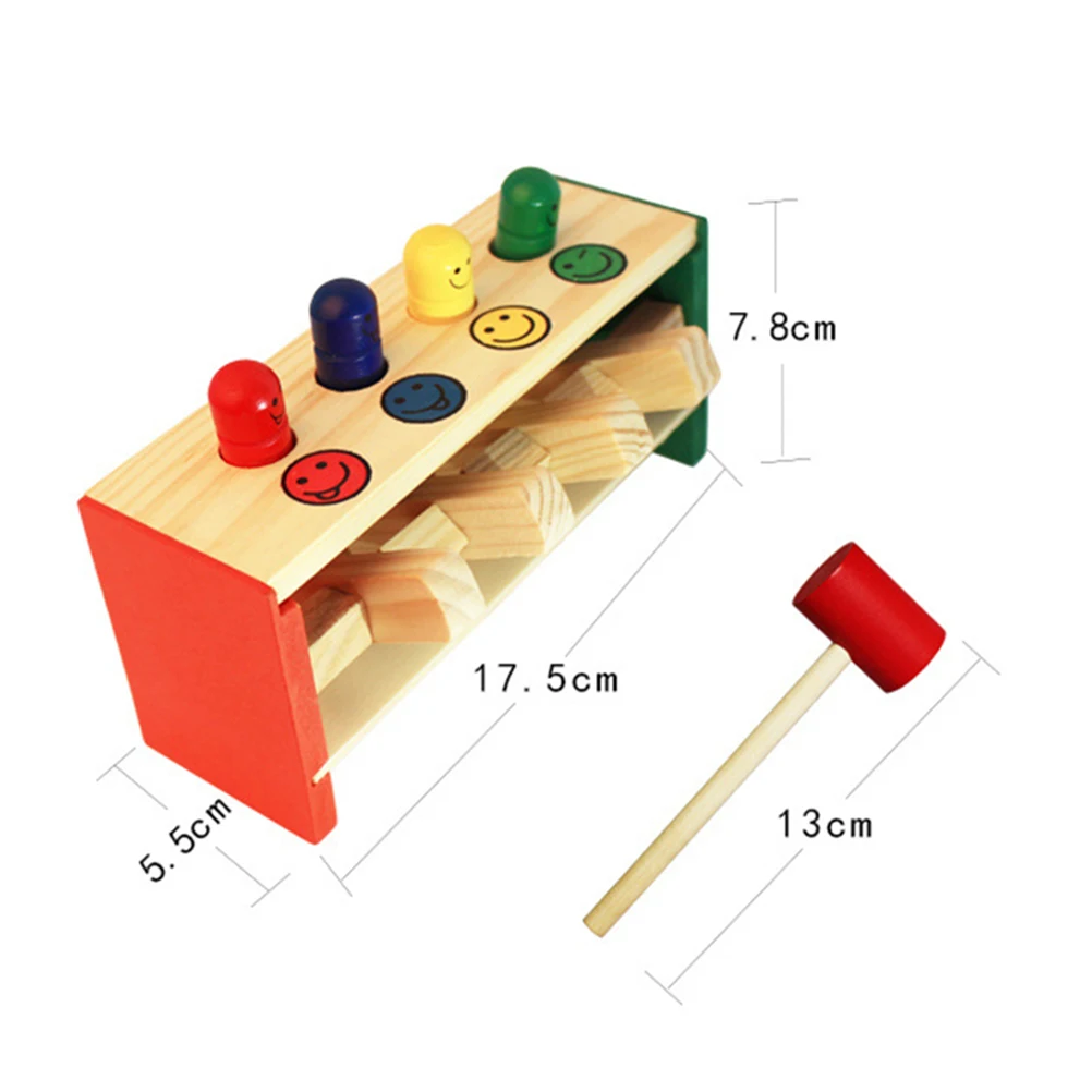 Детские игрушки деревянный красочный молоток обучающая игрушка детский