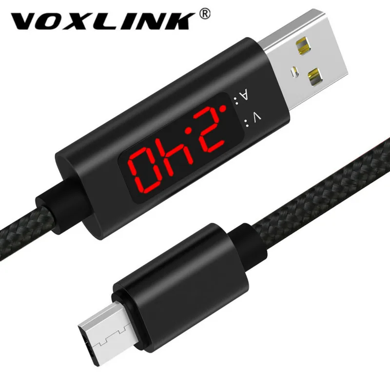 Кабель Micro USB VOXLINK интеллектуальный дисплей напряжения и тока usb кабель для