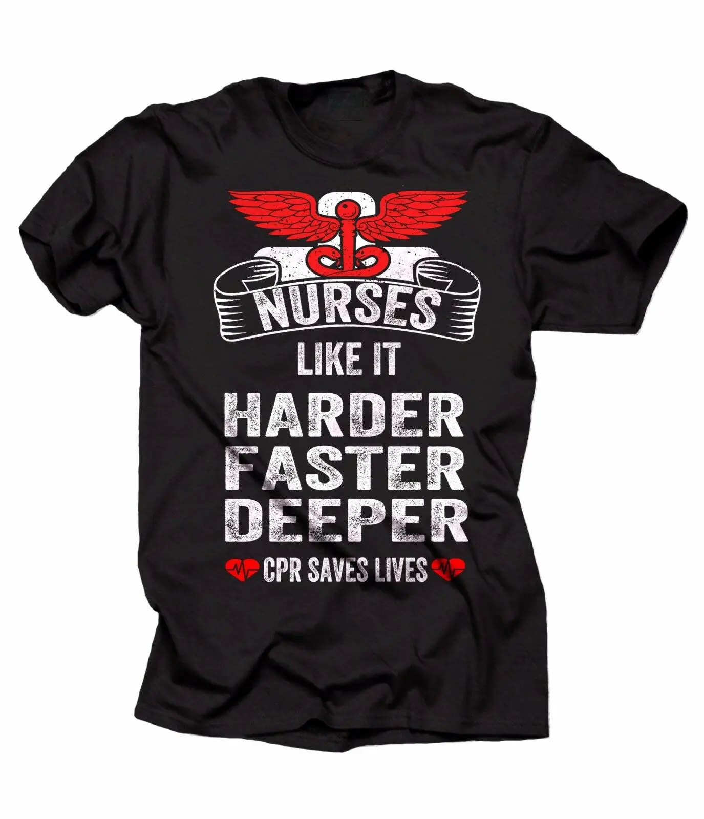 Футболки медсестры Смешные CPR tee shirt Nurses Like It Harder Faster Deeper T Повседневная
