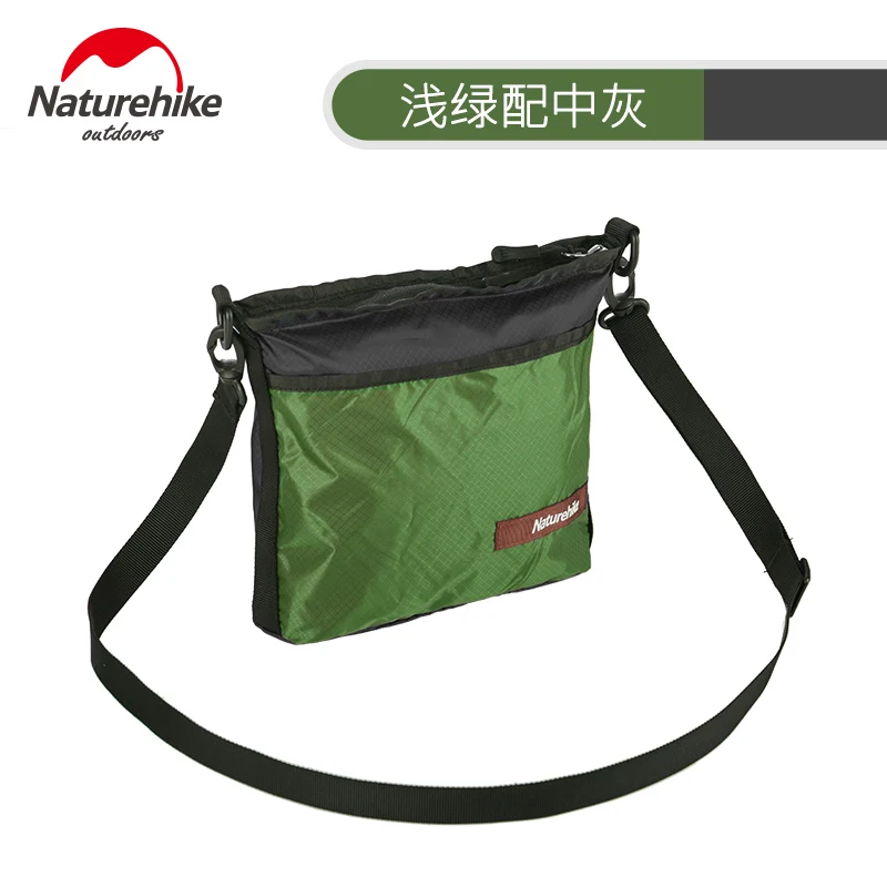 Light green Mid gray NatureHike ультра-светильник мини-сумка 20D водонепроницаемая сумка для мужчин и женщин лаконичный дизайн наружная сумка на одно плечо - Цвет: Light green Mid gray