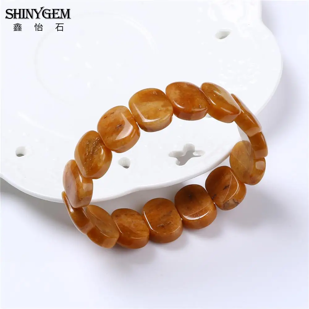 ShinyGem 13*18 мм овальные желтые нефриты браслеты и DIY ручной работы эластичные