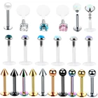 1 шт., серьги-гвоздики для пирсинга губ, с опалом