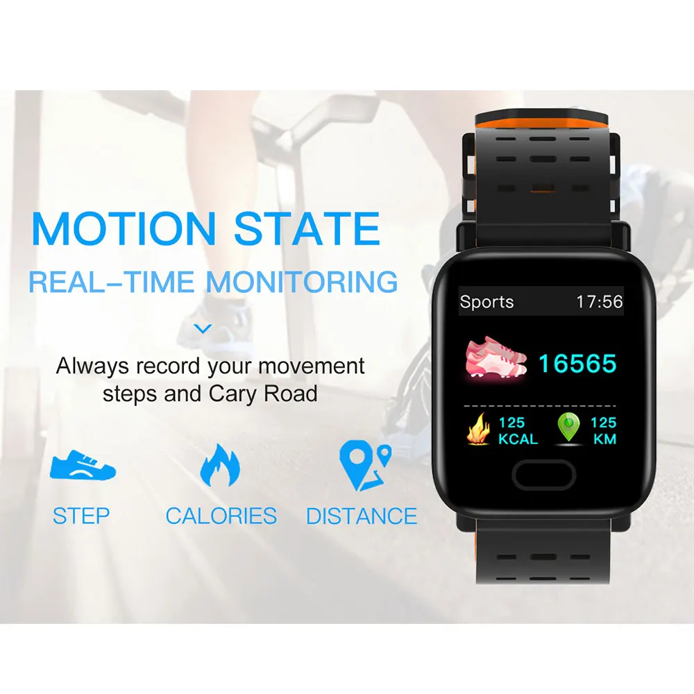 A6 Smart Band reloj inteligente pulsometro Ритмо Карди Фитнес трекер дистанционного Управление