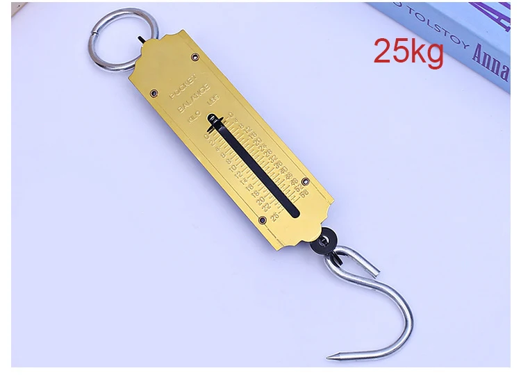 25kg 12 кг, 25 кг, 50 кг, 100 кг, 150 кг, весы для багажа, весы для рыбалки, путешествий, механические весы с подвесным крючком, портативные весы - Цвет: 25kg