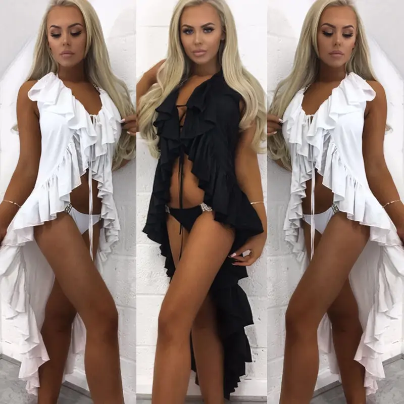 Женское летнее пляжное платье бикини Пляжное купальный костюм женское длинные