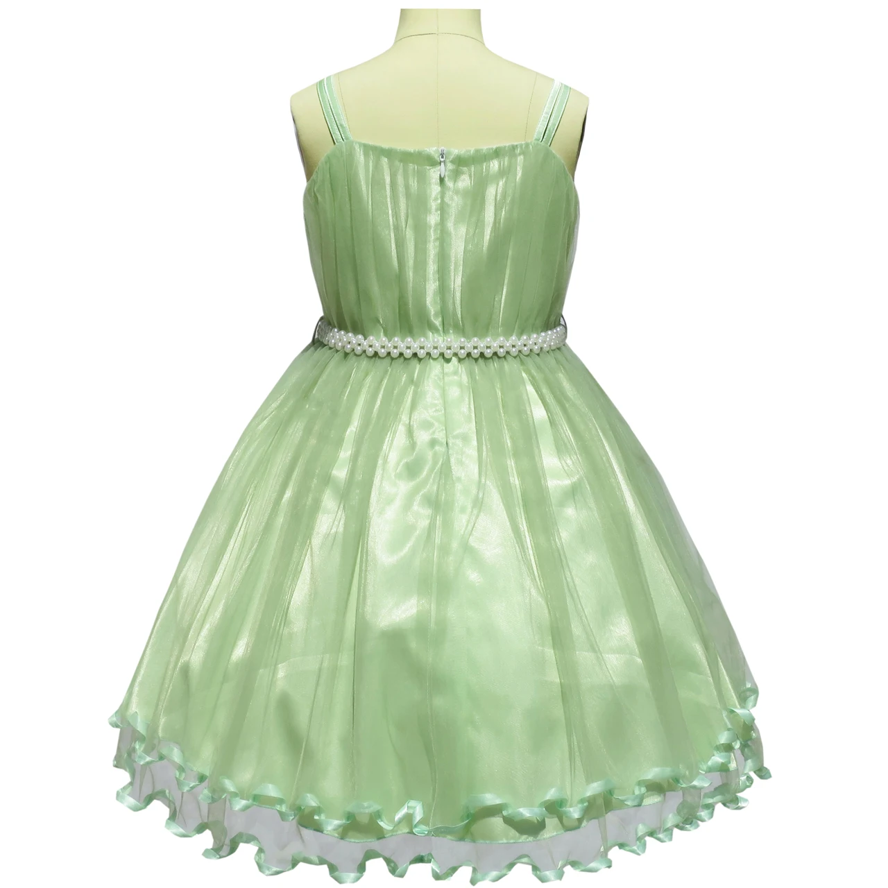 Sunny Fashion платья для девочек платье Цветок Девушка Платье Зеленый мыс Жемчуг