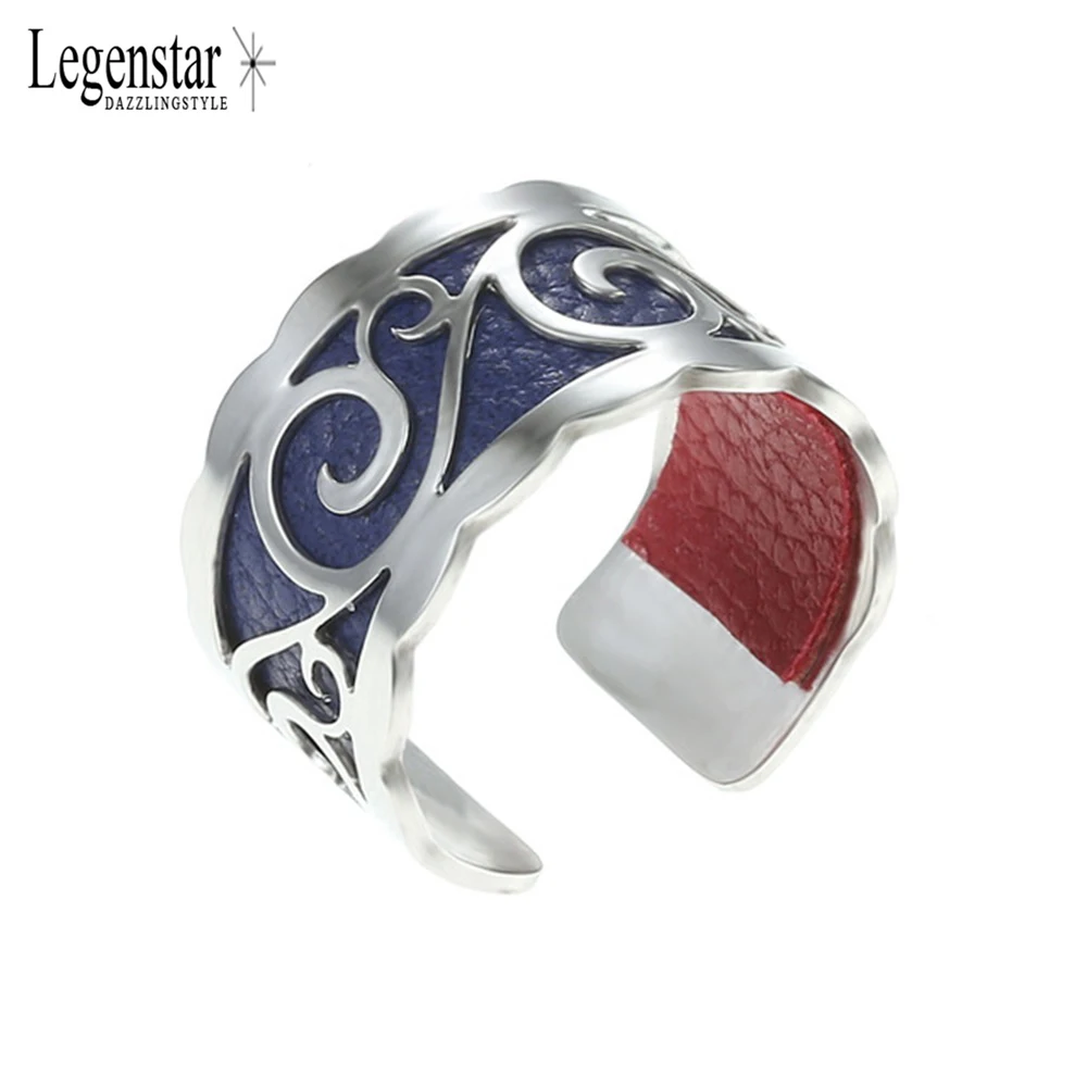 Женские Реверсивные кожаные кольца Legenstar сменные из нержавеющей стали с