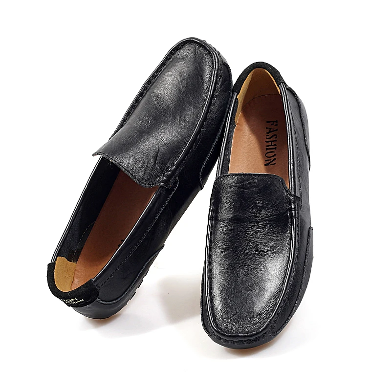 Top brand High quality genuine leather casual men shoes cow suede comfortable loafers soft breathable flats warm | Обувь