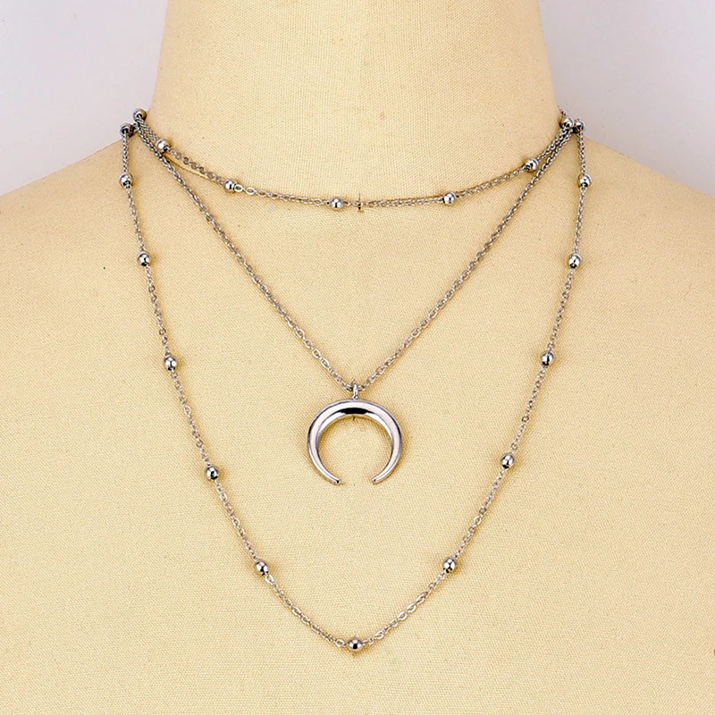 Boho Ожерелье s для женщин Винтажная золотая цепочка с блестками кактус эффектное многослойное колье Подвеска богемское короткое ожерелье ювелирные изделия