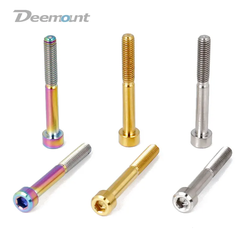 

Deemount 2PCS M6 Titanium Bolts 30/35/40/45/50mm for Bicycle Headset Fixing Stem Top Cap Ti Screws MTB BMX Bikes Fastening