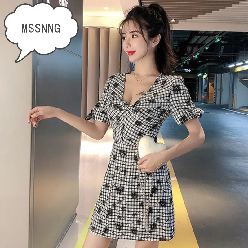 MSSNNG сексуальное черное платье Маленькая свежая Мода Темперамент Лето 2019 Новое
