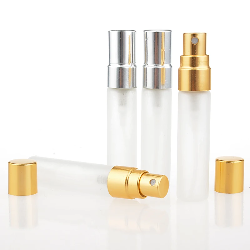 5 шт./лот мл портативный матовый стеклянный флакон для духов с алюминиевым спреем