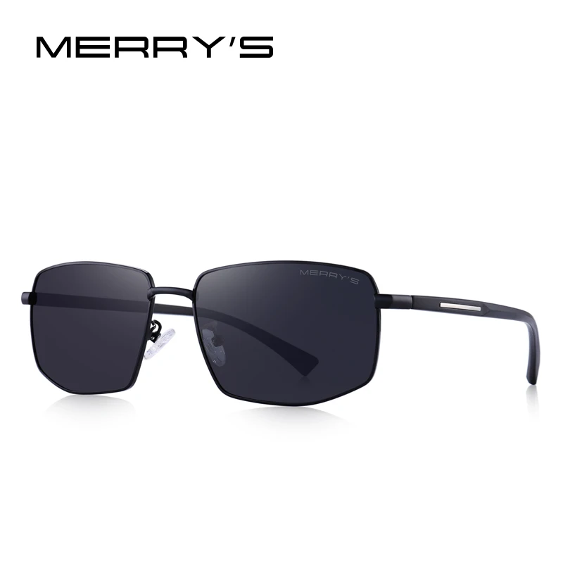 C01 Black MERRYS, дизайнерские мужские классические солнцезащитные очки, мужские HD поляризационные, прямоугольной формы, солнцезащитные очки для вождения TR90, защита от уф400 лучей, S8255 - Цвет линз: C01 Black