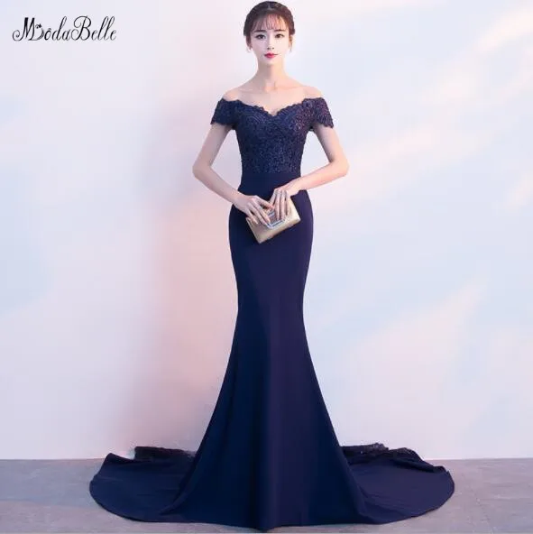 Modabelle военно морской флот голубое платье для подружки невесты Vestidos Para Damas De Honor Boda