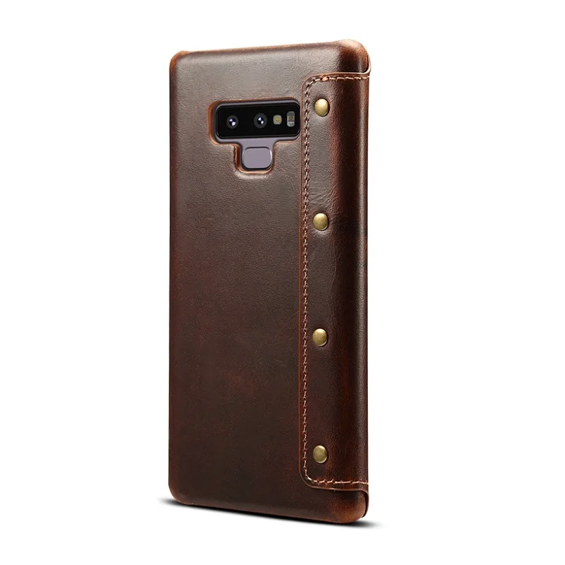 Чехол-книжка Solque из натуральной кожи для samsung Galaxy Note 9, роскошный винтажный Чехол-кошелек с отделениями для карт, чехол s