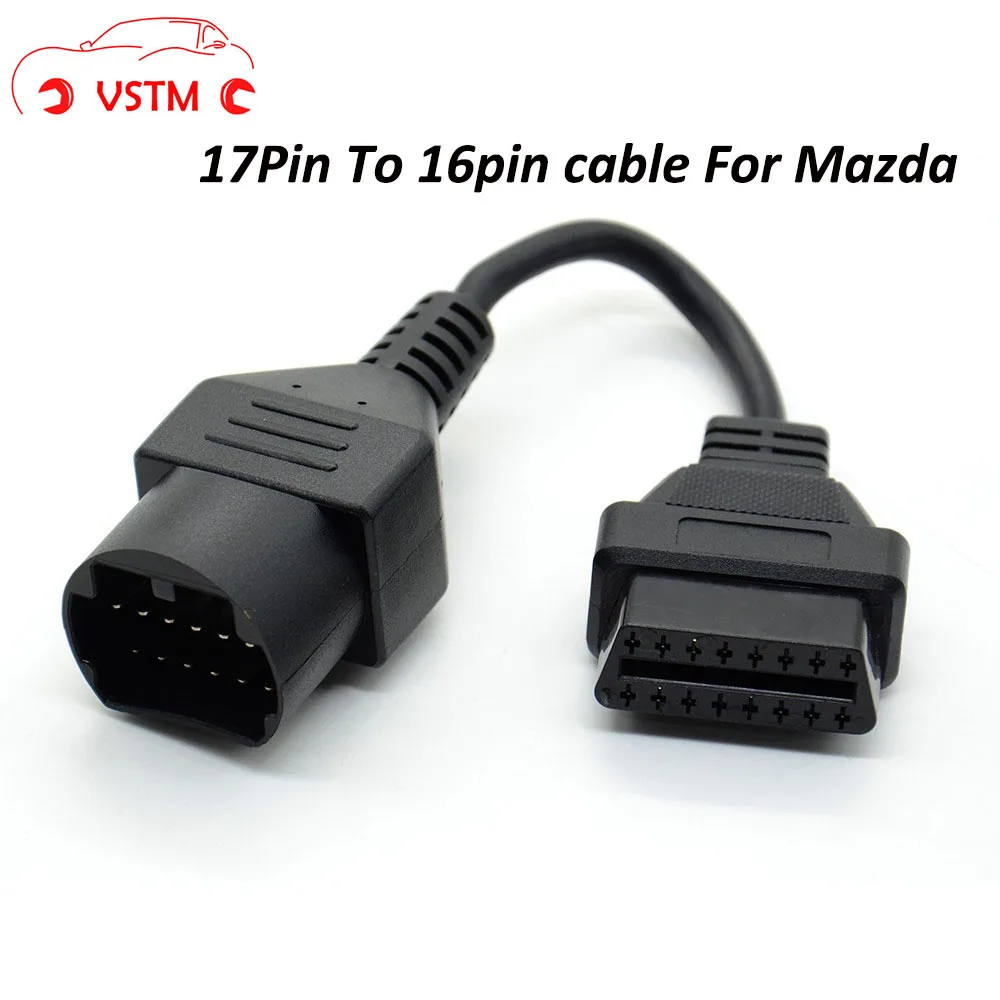 Кабель VSTM для Mazda 17Pin к 16Pin OBD2 OBD II соединительный кабель 17 pin адаптер подключения |