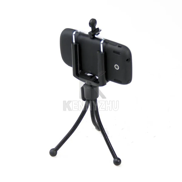 30pcs/lot Mini Metal Tripod + Universal Antiskid Phone Clamp Cellphone Holder Standard 1/4 Screw Free Shipping | Электроника