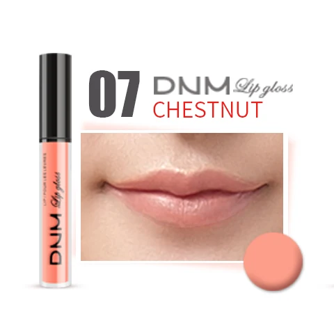 07 CHESTNUT DNM сверкающий блеск для губ, помада, оттенок, увлажняющий блеск, макияж, жидкий блеск для губ, помада, макияж, 52 цвета, блестящая краска, брендовая косметика - Цвет: 07 CHESTNUT
