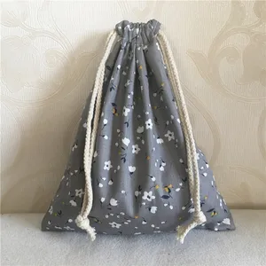 Дорожная сумка-Органайзер из хлопка с саржевым шнурком YILE, праздничная подарочная сумка с принтом в виде мини-цветов, серого цвета 8705D