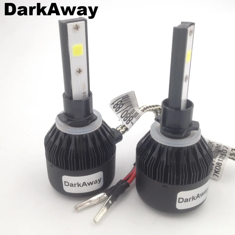Darkaway лучший автомобильный светодиодный фары H7 H11 HB3 HB4 H8 H9 H10 H3 H16 H4 H27 H1 светодиодный лампы для авто фары мини-все-в-одном 60 Вт 6400Lm