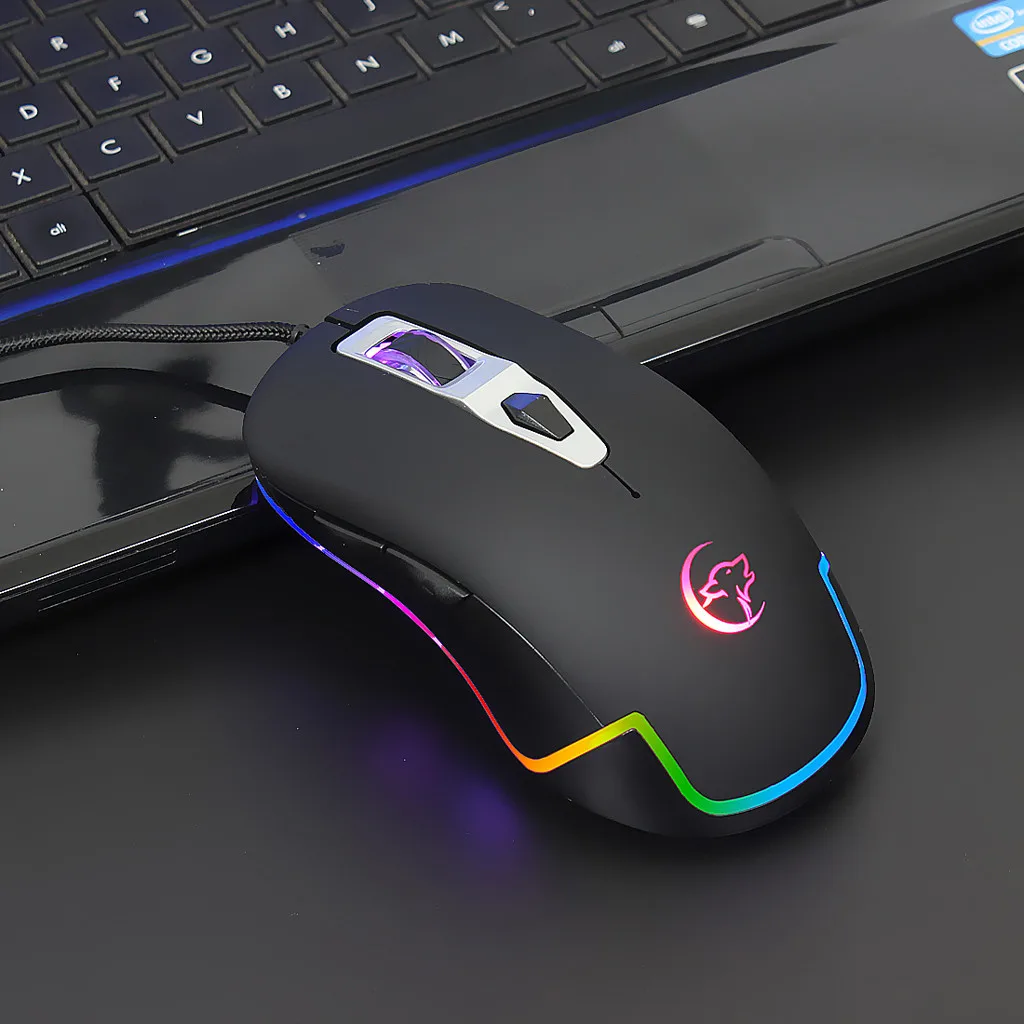 OMESHIN G827 USB игровая мышь кабель RGB 6 подсветка макро компьютер проводная игры