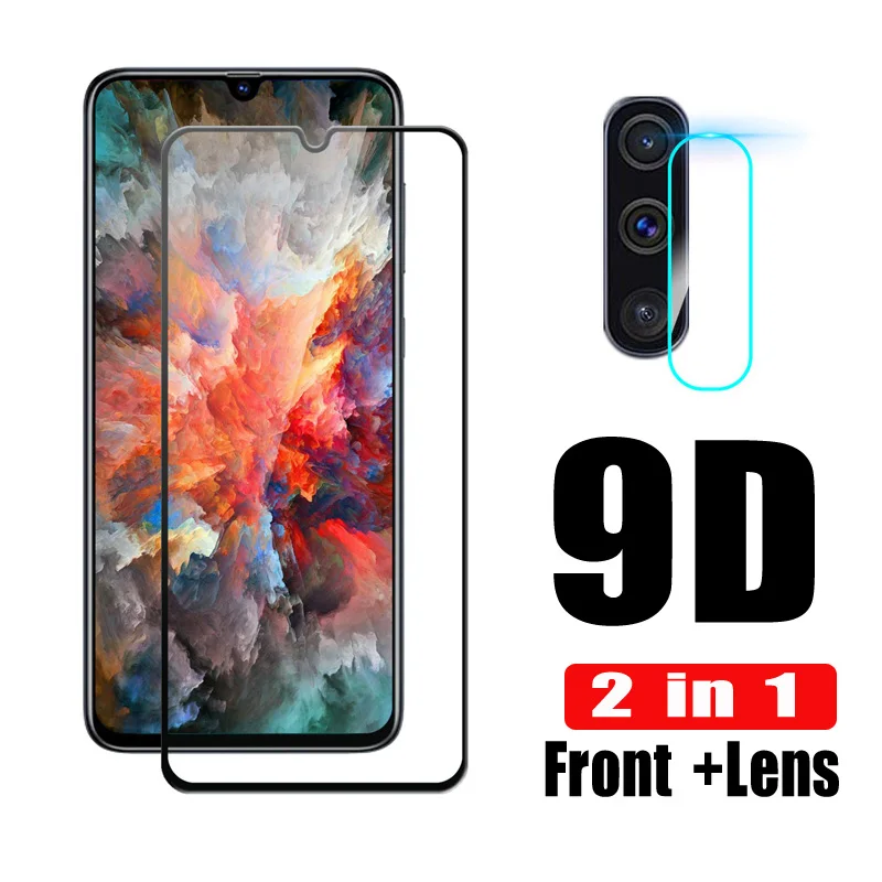 2 в 1 Защитное стекло для Samsung A50 A40 A70 A30 A20 A10 закаленное объектива пленка на A21 A21s + M21