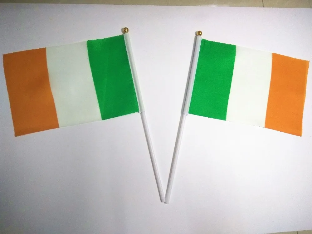 Оптовая продажа баннеры с волнистыми ручками флаги Ирландии полиэфирные