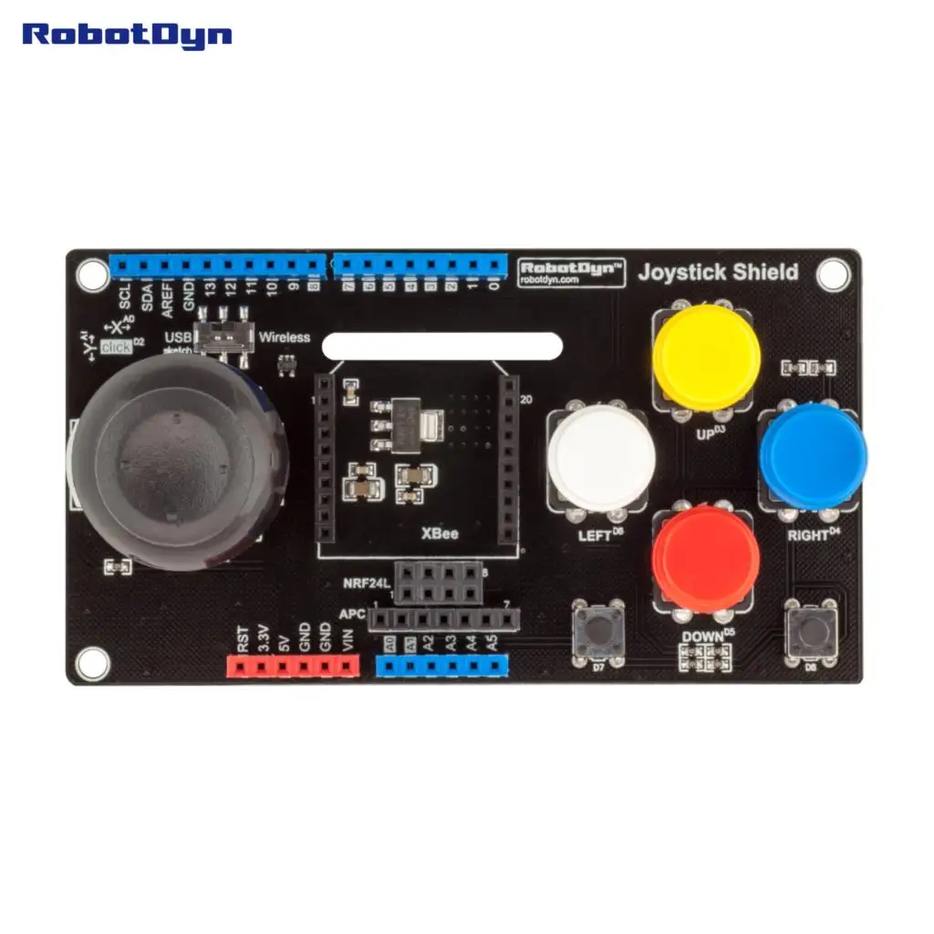 Щит джойстика с беспроводным адаптером (xBee APC200 NRF24L) для Arduino Uno Mega (собранный)|adapter