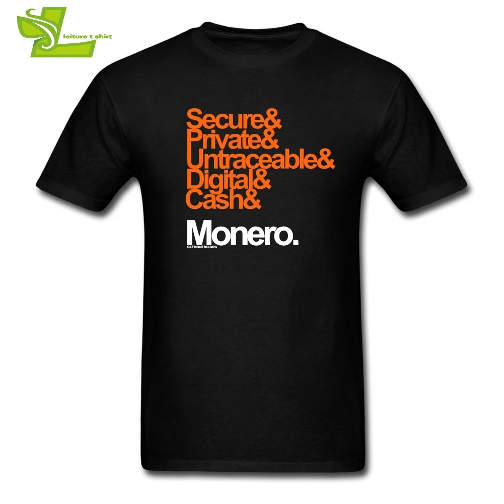 Забавная футболка Monero Secure Private Untraceable Мужская из хлопка с коротким рукавом