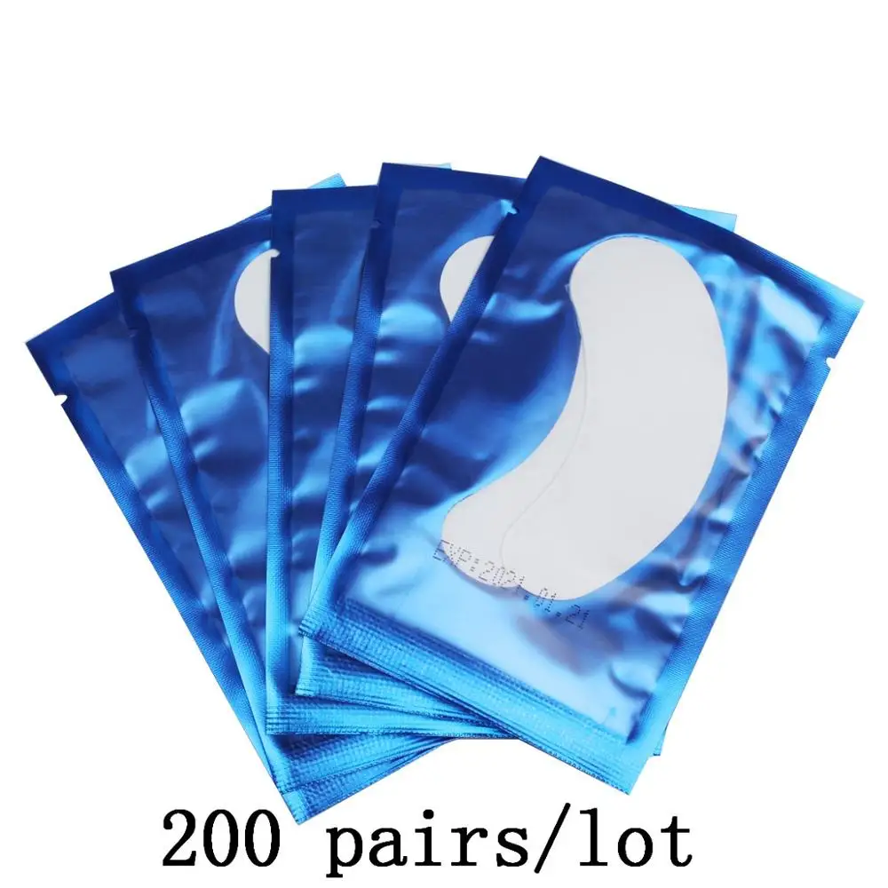 Blue 200 Eyepads 50/100/200 пар бумажные патчи для ресниц накладки под глаза ресницы, глаза патчи Безворсовая Ткань Для женщин Eyepads наращивание ресниц инструменты - Цвет: Blue 200