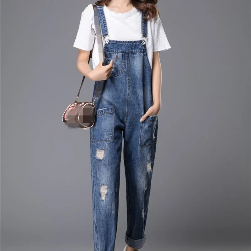 Женский джинсовый комбинезон с широкими штанинами размеры S M Xl 3Xl 5Xl 6Xl|jumpsuit plus|overall